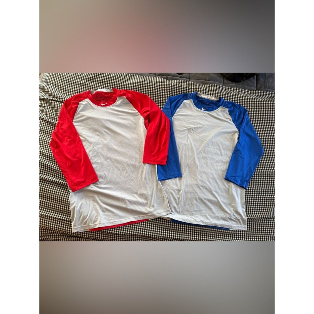 Nike Men’s Baseball Warmup Jerseys Lot of 2 Red and Blue Size Medium